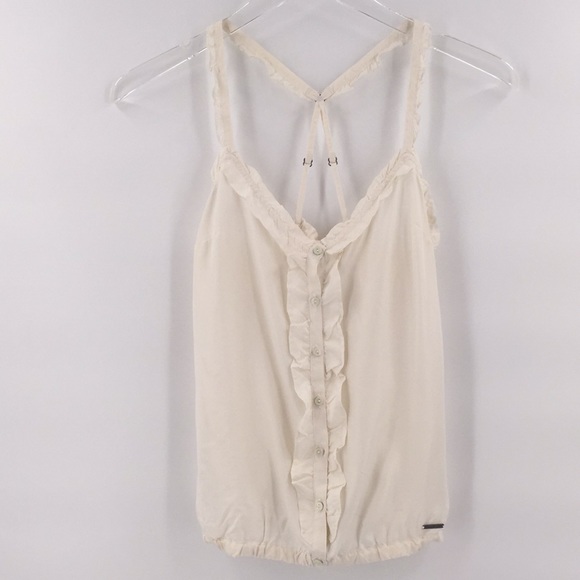 Abercrombie & Fitch Tops - NWT A&F Silk Button Fron Ruffled Tank Top Cami S